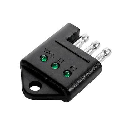 DXNQ 4 Pin Trailer Wiring Tester, 4-Way Straight Trailer Wire Tester Connector with LED Indicators, Flat Trailer Light Wiring Continuity Test Circuit Tester, Car Accessories