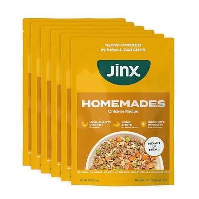 Jinx Chicken Wet Dog Food Toppers, Homemades 6 Pack, 9oz | Meal or Mix with Dry Dog Food, Made with Real Chicken, Bone Broth & No Fillers for Puppies, Adults & Seniors