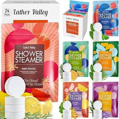 Aromatherapy & Sport Shower Steamers – 24 Pack Shower Bombs with 6 Scents, 100% Pure Essential Oils, Refreshing & Relaxing, Spa & Birthday Gifts for Women, Ideal Summer Self-Care & Father’s Day Gift