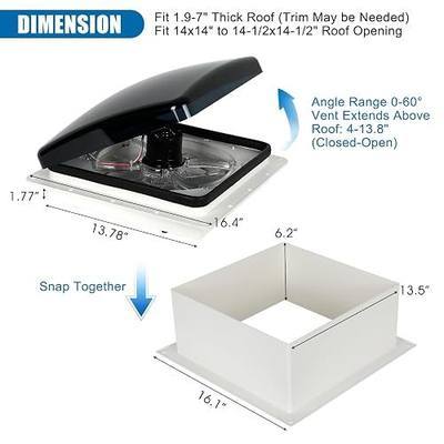 Manual RV Roof Vent Fan, 12V DC 14" Super Quiet | 45dB, Reliable, 3-Speed, Reversible