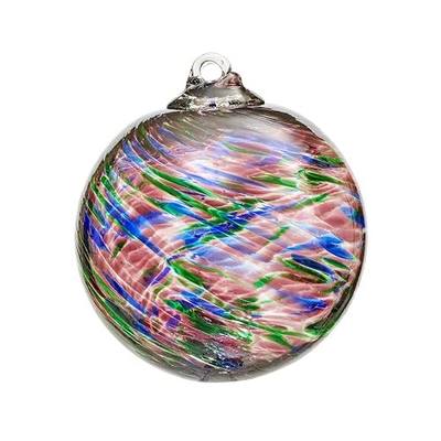 4”Christmas Balls, Gazing Balls Hanging Witch Balls, Hand-Blown Glass Ball Christmas Ornament for Window Outdoor Home Decor, Christmas Tree Decoration, Gifts for Women (Purple