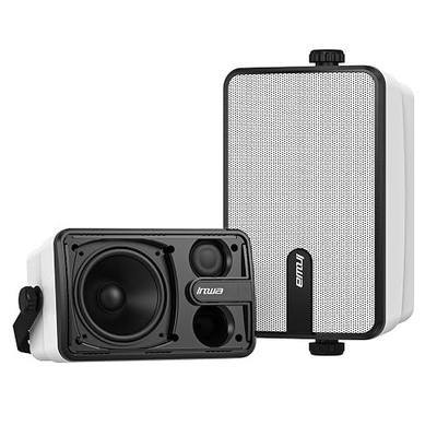 Inwa Upgraded Bluetooth Outdoor Speakers, IPX5 Waterproof Wall Mount Speaker, Powerful Bass, Wireless Sync Up to 100 Speakers, Indoor/Outdoor Sound System for Patio/Porch/Gazebo/Garage(MZ-632, 2 PCS)