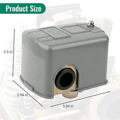 9013FSG2J24 Pressure Switch, 1/4" Female NPT - 40-60Psi | Well Pump Adjustable Differential, Water Pump Pressure Control Switch, Low Pressure Cut-Off