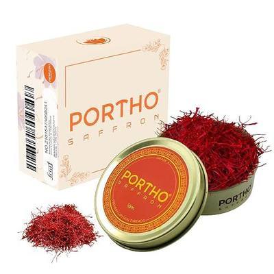 PORTHO Saffron, Superior Kashmiri Saffron Threads (Super Negin) Premium Grade Spice for Paella, Desserts, Risotto, Golden Milk Tea's, and all Culinary Uses (1 Grams)
