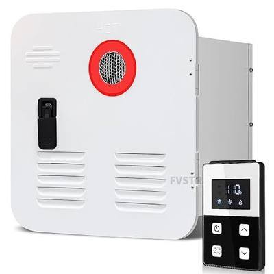 3.5 Gallon 24KW RV Tankless Water Heater, 65000 BTU Instant RV Hot Water Heater, 12V Camper Water Heater Propane with Double Water Outlet & Remote Controller