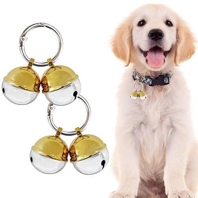 Bells for Dog Collars with Easy Clip Clasps, Suitable for Medium to Large Dogs, Extra Loud Pet Tracker, Durable Collar Charms (Gold & Silver, 2 Pack)
