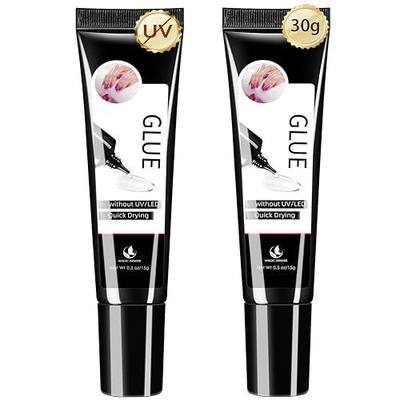 2 x 15g Semi Solid Nail Glue for Press On Nail, No Need for UV Lamp Super Strong Nail Glue Quick Drying Gel Long Lasting for Fake Acrylic Nails