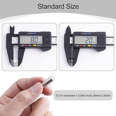 rhinocats 100Pcs Small Strong Magnets,8x2mm Refrigerator Magnets,Mini Round Magnets for Miniatures, DIY, Office, Hobbies, Crafts and Science