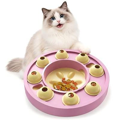 KADTC Cat Puzzle Toy, Slow Feeder, Interactive Enrichment for Indoor Cats | Eight Sliding Pods Guide Kibble Through One Outlet, Stretch Mealtime, Spark Paw-Powered Hunting, Sharpen Focus, Beat Boredom.