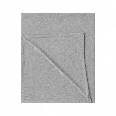 100% Cotton Jersey Flat Top Sheet Only - Extra Soft - Easy Fit - Comfy (Heather Gray, Queen)