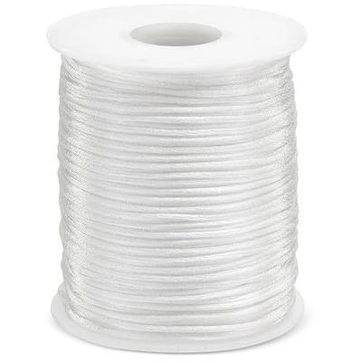 1.5MM 110 Yards White Nylon Cord, Wind Chime Cord for Bracelet Necklace Jewelry Making, Nylon Satin String, Jewelry Thread Beading String for Crafts, Chinese Knotting
