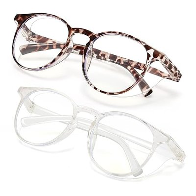2 Pairs Anti Fog Safety Goggles Protective Glasses Blue Light Blocking Eyeglasses for Men Women