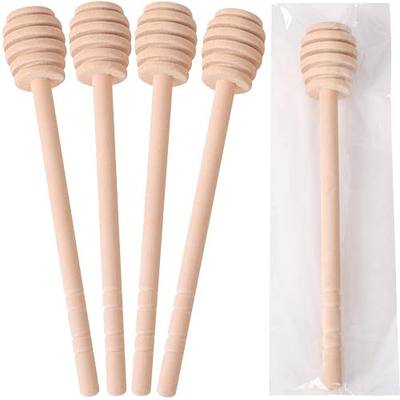 22 PCS Wooden Honey Sticks Dipper 6 Inch, Individually Wrapped Honeycomb | Mini Honey Stirrer Stick For Honey Jar Dispense Drizzle Honey and Wedding Party Favors Gift