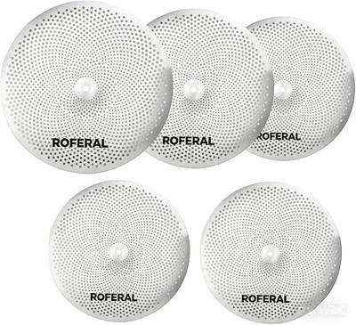 Low Volume Cymbal Pack Mute Cymbal Set 5 Pieces, 14"hi-hat+16"crash+18"crash+20"ride,sliver