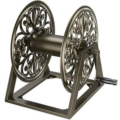 GOFORWILD Wall/Floor Mount Hose Reel, Holds 200-Feet of 5/8-Inch Hose | Decorative Hose Reel, Garden Heavy-Duty Water Hose Holder Winder Tidy Your Yard Farm