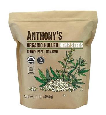 Organic Hulled Hemp Seeds, 1lb, Hemp Hearts, Gluten Free, Non-GMO, Vegan