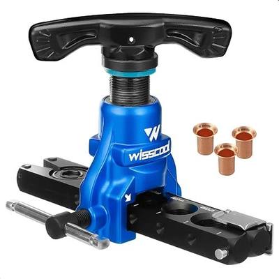 Wisscool Flaring Tool HVAC 1/4” -3/4” Single Flare Tool 45° | Eccentric Tubing Flare Tool with Clutch Limit for Copper Pipe Tube Plumping Work(2 in 1)
