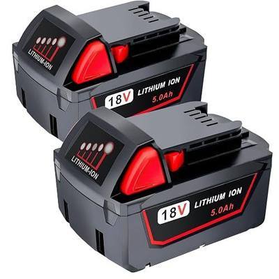 5.0Ah Replacement Battery for Milwaukee 18V Battery Compatible with Milwaukee M18 Battery 48-11-1850 48-11-1852 48-11-1820 48-11-1828 48-11-1830 Cordless Power Tools 2 Pack