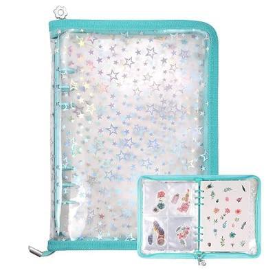MUDOR 4 in 1 Sticker Storage Organizer Binder,Collecting Book Album Holder | 3 Size Sleeves and Release Paper, A5 Blank Reusable Sticker Container,Large Craft Sticker Keeper Saver Book Folder