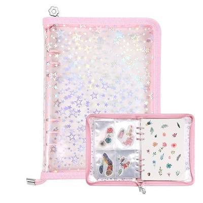 MUDOR 4 in 1 Sticker Storage Organizer Binder,Collecting Book Album Holder | 3 Size Sleeves and Release Paper, A5 Blank Reusable Sticker Container,Large Craft Sticker Keeper Saver Book Folder
