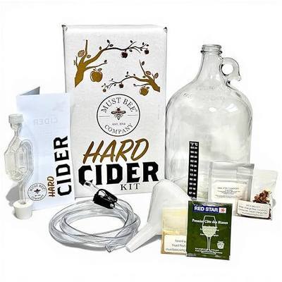 Hard Cider Making Kit - 1 Gallon Reusable Homebrew Set to Make Hard Apple Cider- Must Bee Company