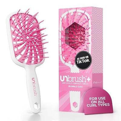 FHI Heat UNbrush Plus — Curly Hair Brush for Gentle & Effective Detangling on Wet or Dry Fragile Hair Types — Detangler Brush w/ 84 UltraFlex Bristles, Ultra-light, Vented, Anti Static Hairbrush