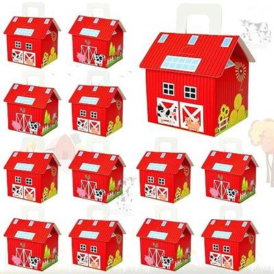 16 Pack Farm Animal Party Candy Box, Farm Theme Gift Box for Farm Birthday Party Barn Party Decoration.