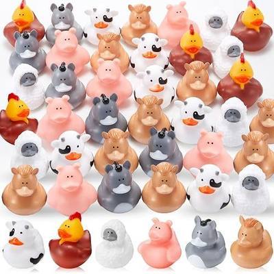 Deekin 48 Pcs Rubber Ducks 2 Inch Party Favors Small Animal Rubber Ducks for Cruise Ships for Shower Birthday Gift Activity Theme Party (Farm)