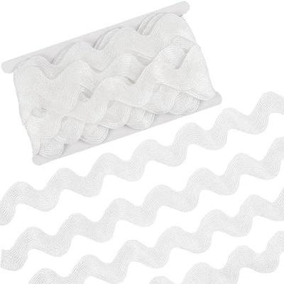 GORGECRAFT 10 Yard 1.58 Inch Metallic White Rick Rack Trim RIC Rac Ribbon Jumbo Wave Bending Fringe Lace Trimming for Sewing Glitter Rickrack Zig Zag Fabric Edge Trimming for Crafts Christmas Cloth