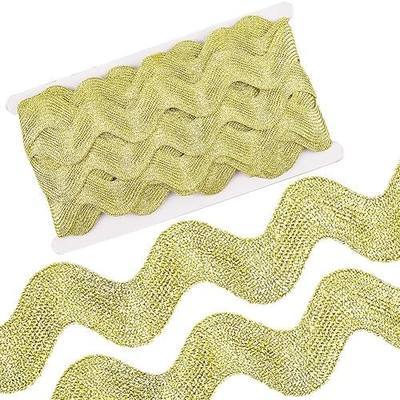 GORGECRAFT 1.58 Inch/40mm Metallic Gold Rick Rack 10 Yards Christmas RIC Rac Trim for Sewing Jumbo Rickrack Zig Zag Wave Bending Fringe Lace Trim Braided Fabric Edge Trimming for Crafts Gift Wrapping