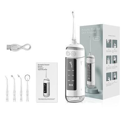Water Flosser Teeth Gums cleaner, USB Rechargeable, Portable Cordless Oral Irrigator 180ML Travel Irrigation Cleaner IPX7 Waterproof 4 Nozzles & 6 Motorized Flushing Modes, For Daily Cleaning