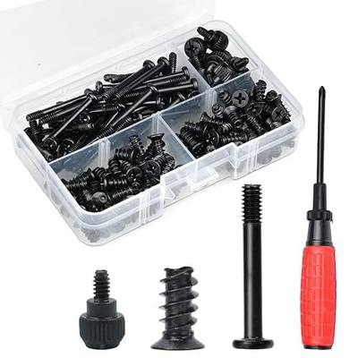 Black 160Pcs Carbon Steel Computer Screws,PC Screws | Black Carbon Steel 160Pcs Desktop PC Fan Screws,Computer Screws Assortment Kit,Case Fan Screws,PC Case Fan Installation
