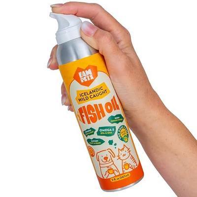 Omega 3 Fish Oil for Dogs and Cats (5 oz) - Icelandic Fish Oil Liquid Dog and Cat Supplement with EPA DHA for Skin, Coat, Joint & Health - Natural Pet Supplement - Aluminum Spray Bottle