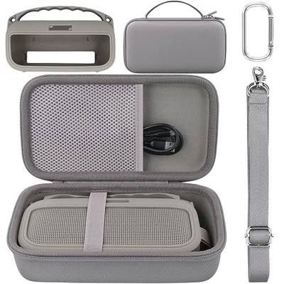 co2CREA Hard and Silicone Travel Case for Bose SoundLink Flex 2/1,Sandstone | 2nd Gen Compatibility, Dual-Layer Protection, EVA Hard Shell, Silicone Cover, Adjustable Shoulder Strap, Aluminum Carabiner