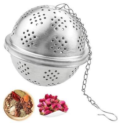 Spice Small Ball for Cooking, Tea Infuser, Stainless Steel Tea Ball Strainer Spice Infuser, Soup Seasonings Seperation Basket with Extended Chain Hook for Brewing Tea Spices Seasonings