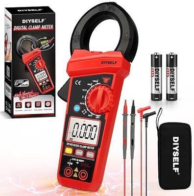 DIYSELF Clamp Meter, Digital Multimeter 6000 Counts, AC/DC Current &Voltage | Professional True RMS Tester with Auto-Ranging, Flashlight, Backlight, NCV, Diode, Capacitance, Resistance and Continuity