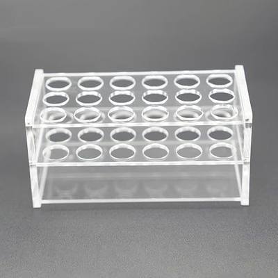 1 Pcs Acrylic Test Tube Rack, 18 Holes for 10/15mL Tubes, 17mm Diameter | Clear Acrylic for 10/15mL Centrifuge Tubes, Perfume Vials, Makeup Tubes, Ink Samples, Lab Bench Storage, and Vanity Display