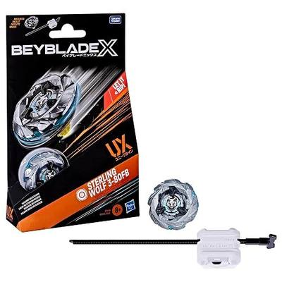 Beyblade X Sterling Wolf 3-80FB UX Starter Pack Set with Stamina Type Top and Launcher, Authentic Takara Tomy Battle Tops Games, Toys for Boys and Girls 8+