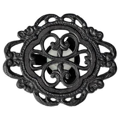 6.1 Inches Cast Iron Teapot Warmer Dish Cups Trivet,Flower-Shaped Design with Tealight Holder - Heavy Duty & Decorative Candle Holder Stands for Heat Food Coffee Milk or Tea