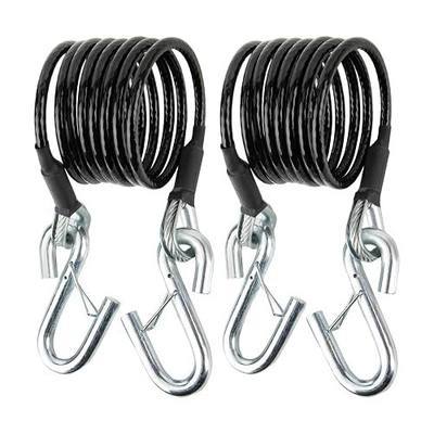 PSLER Safety Cable Kit with S-Hooks Replace BX88196 7FT 7500lbs 2 PCS | Heavy duty coiled trailer safety cables for Class III RV Trailer, providing durable extension