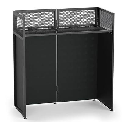 YooKoo Portable DJ Booth, Metal Frame DJ Table, 40" x 20" Tabletop | Tool-Free Quick Assembly; Adjustable Support Feet; Cable Hole; Carry Bag; For Parties/ Events/Small Studios;Weighs 36.8lbs