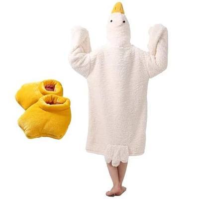 Goose Blanket Hoodie Onesie Adult & Kid | Oversized Warm Duck Wearable Hoodie Blanket with Sleeves,Cozy Sleeping Bag