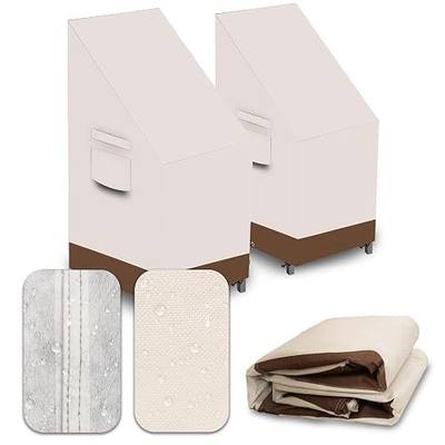 2Pack 600D Waterproof Swivel Chair Cover 28Wx36Dx28H/47H Beige Brown