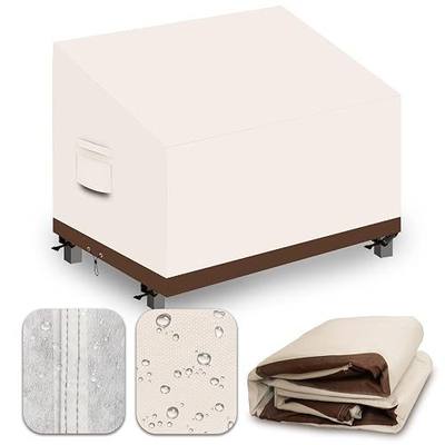 600D Waterproof 2-Seater Loveseat Cover 52Wx32Dx24H/34H Beige Brown
