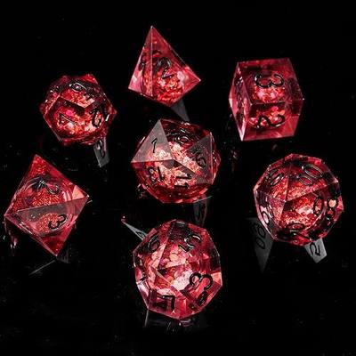 FugaCity Dice Set,Handmade Sharp Edge 7 Piece Resin Dice-Dungeon&Dragons Polyhedral Dice Set, D&D Dice Set with Gift Dice Case for RPG MTG Table Games