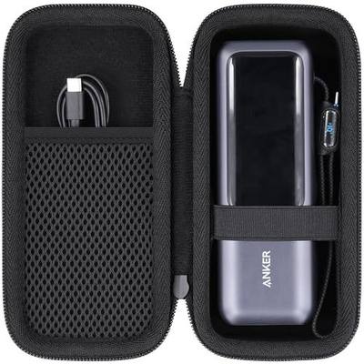 co2CREA Hard Case for Anker 25,000mAh Laptop 25K 165W Power Bank, Black | Compatible with Zolo A1695, Mesh Accessory Pocket, Comfortable Wrist Strap, Cable Organization