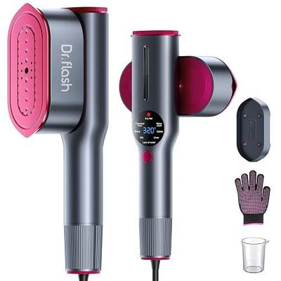 DRFLASH 2-in-1 Steamer & Iron for Clothes,15s Fast Heat-up 1200W Portable Handheld Garment Steamer,Travel Size with Large Ceramic Heat Panel,Quick Wrinkle Removal,110V-120V