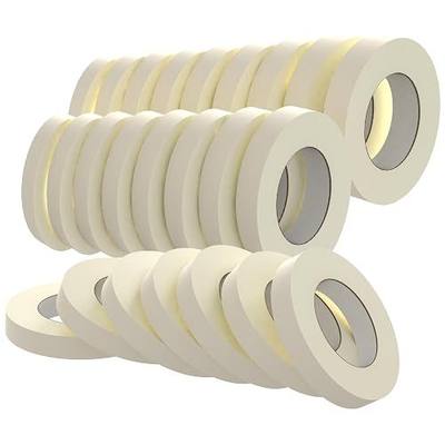 SWRT Masking Tape 1 inch x 55 Yards x 24 Rolls (1320 Total Yards), Masking Tape Bulk for General Purpose, Beige White Tape for Painting, Labeling, Packaging, Crafting & DIY Projects