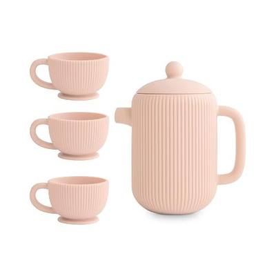 mushie Silicone Baby Tea Play Set | 4 Pieces Kitchen Play Toys for Toddlers 10 Months+ (Blush)