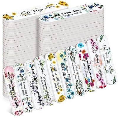 50 Pack Christian Gifts for Women Scripture Mini Nail Files Christian Party Favors Bible Verse Emery Boards Religious Small Gifts for Teacher Mother Employee Staff Coworkers Office Supplies
